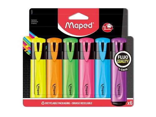 Markeerstift Maped Fluo'Peps set à 6 standaard kleuren