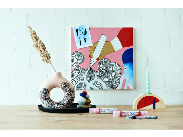 Acrylmarker 3D double liner edding e-5400 medium set van 5 kleuren bas