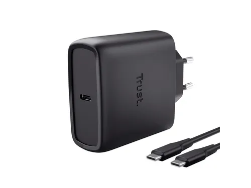 Oplader met kabel Trust Maxo 65W USB-C GaN zwart