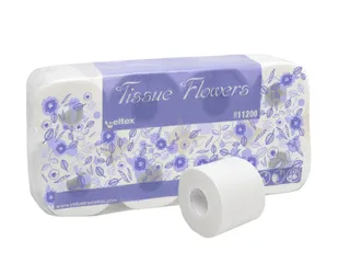 Toiletpapier Celtex Tissue Flowers 3-laags wit 250 vel 72 rol (9x8) - 1