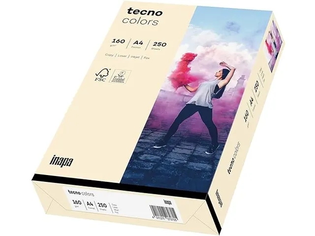 Inapa Tecno colors Gekleurd papier A4 Licht chamois 160 gram 250vel