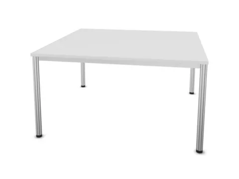 vergadertafel HxBxD 74x140x140cm vierkant Bl-wit Alu
