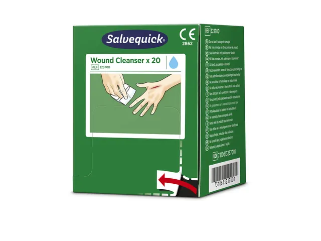 Lingette lave-blessure Salvequick 20 pièces