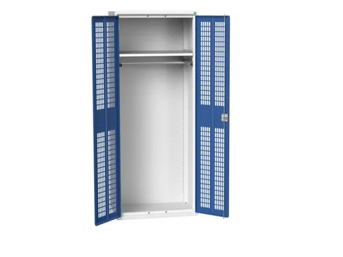 Lockerkast 2000x800x550mm 1 vak, dubbele ventilatiedeur, RAL5010