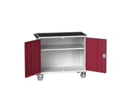 werkbank,verrijdbaar,HxBxD 965x1050x550mm,staalblad,uitrusting: 1kast