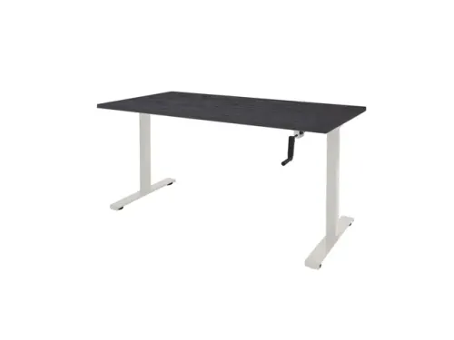 Dextro Slinger Bureau Zit-sta T-poot 160x80 Hout Zwart 25mm Wit