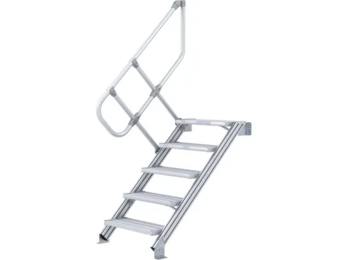 industriële trap,bordes H 1,75m,7treden,trede D 175mm,verzinkt