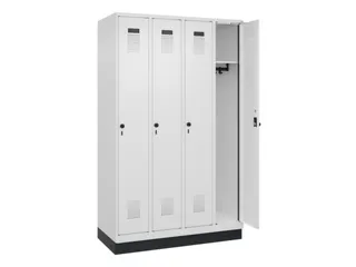 locker,HxBxD 1950x1200x500mm,4vak,vak B 300mm,draaigrendel,sokkel - 2