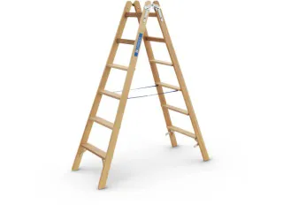 trapladder,beide zijden,2x6sporten,balk L 1,81m,2-dlg.,naaldhout - 2