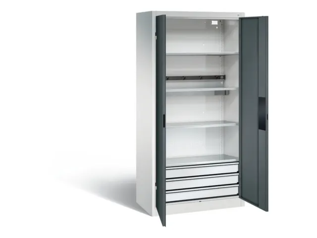 acculaadkast 1950x930x500mm 5stekkerdozen 230V cil.-slot front RAL7016