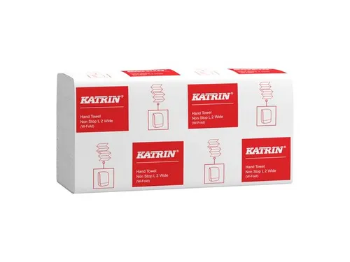 Handdoek Katrin 61549 W-vouw 2-laags wit 320x240mm 25x120 stuks