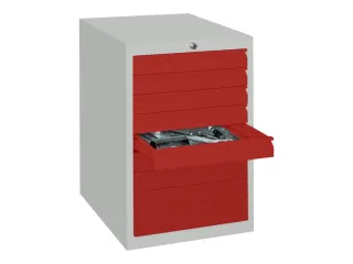 ladekast,HxBxD 800x500x600mm,6lade(n),cil.-slot,RAL7035,front RAL3000 - 2