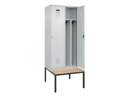 locker met bank,voor scheiding van kleding,HxBxD 2120x800x815mm,2vak