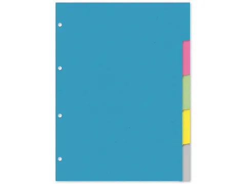 Tabblad Kangaro A4 blanco karton 220gr assorti 4-gaats 5-delig