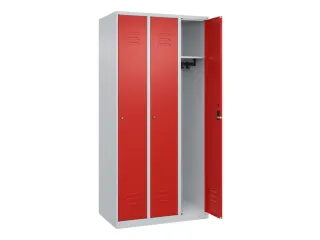 locker,HxBxD 1850x900x500mm,3vak,vak B 300mm,cil.-slot,staand op vloer - 2