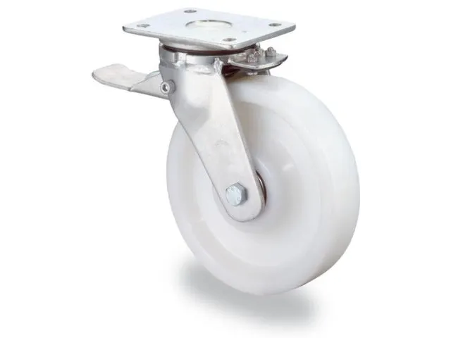 zwenkwiel m. rem,draagverm. 400kg,ØxB 100x37mm,kunststof-banden