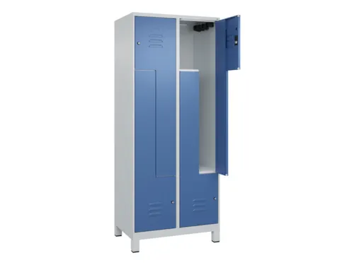 Z-garderobekast,HxBxD 1950x800x500mm,vak B 200/400mm,cil.-slot,voeten