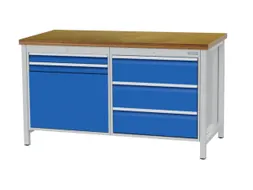 werkbank,HxBxD 860x1500x750mm,onderstel RAL5013,fronten RAL9005