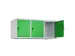 opzetkast,v. locker,3vak.,vak B 400mm,HxBxD 500x1200x500mm