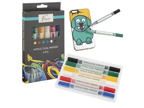 Acrylmarker Nassau duopunt set à 6 kleuren