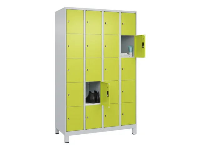 lockerkast,HxBxD 1950x1200x500mm,4x5vakken,vak B 300mm,cil.-slot