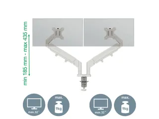 Monitorarm 2 Schermen Leitz Ergo ruimtebesparend dubbel grijs - 9