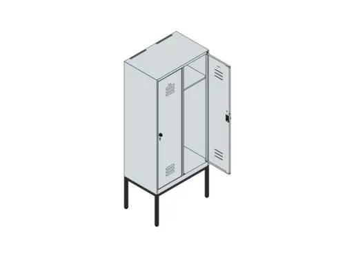 locker,HxBxD 1950x800x500mm,2vak,vak B 400mm,cil.-slot,voetonderstel