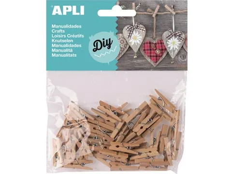 Houten Mini Wasknijpers, Blister Met 45 Stuks