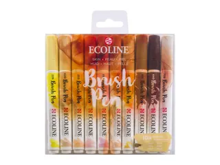 Brushpen Talens Ecoline set à 10 stuks huid - 3