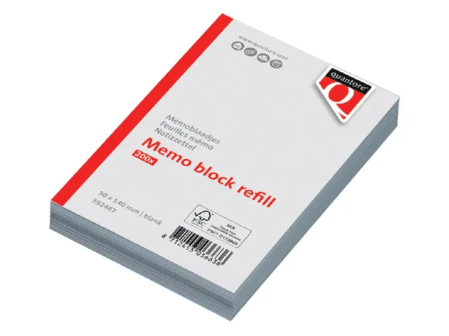 Memoblaadjes Quantore losbladig wit 140x90x20mm 200vel