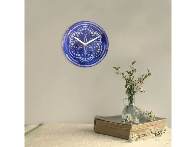 Horloge de Table/Murale 20 cm-Silent-Indigo-Verre Trempé-NeXtime Cosm