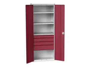universele kast,HxBxD 2000x800x550mm,3xStalen bodem,4lade(n) - 1