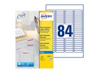 Etiket Avery J8656-25 46x11.1mm wit 2100stuks