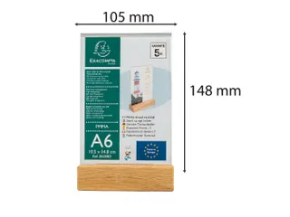 Folderhouder A6 vert icaal houten voet - 8