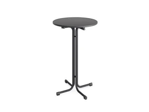 statafel,HxØ 1090x800mm,rond,4voeten antraciet,blad MDF antraciet