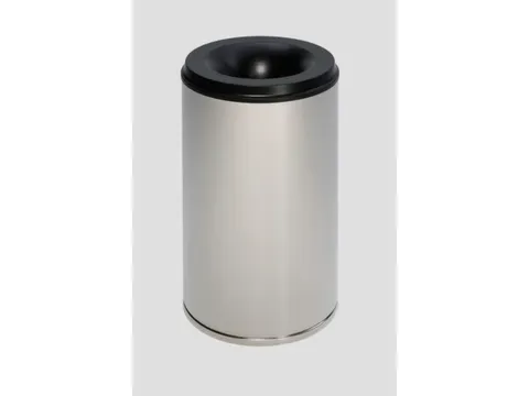 prullenmand RVS zelfblussend 50 liter HxØ 520x375mm kop zwart