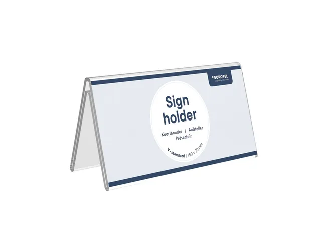 Kaarthouder Europel V-standaard 15x7cm acryl