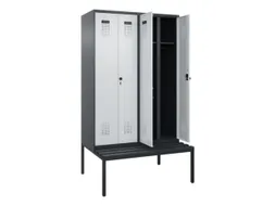 locker met bank,voor scheiding van kleding,HxBxD 2120x1200x815mm,4vak