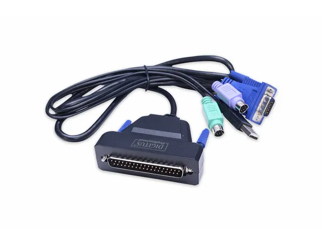 19 inch LCD KVM-console, 1-poorts VGA, Amerikaans toetsenbord Zwart