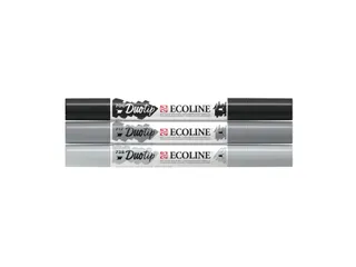 Duotip Talens Ecoline set à 3 stuks zwart en grijs - 2