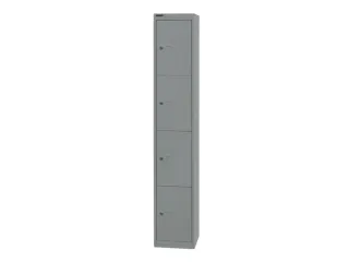 lockerkast,HxBxD 1802x305x305mm,1x4vakken,cil.-slot,romp zilverkleurig - 2
