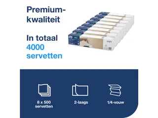 Tork 13671 XPressnap Servet Snack Extra Soft 2-Laags Wit 1/4 vouw - 9