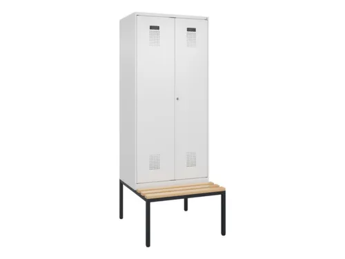 locker met bank,voor scheiding van kleding,HxBxD 2120x800x815mm,2vak