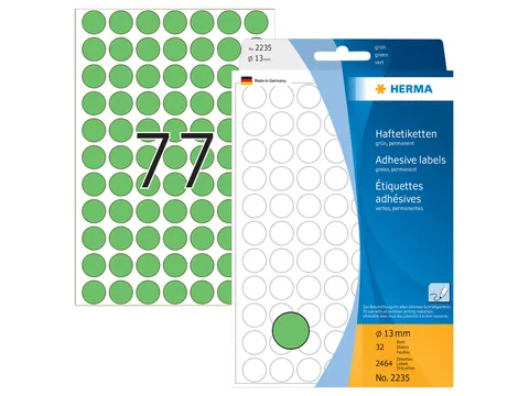 HERMA 2235 Multipurpose etiketten Rond 13mm Groen 2464 stuks
