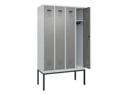 locker,HxBxD 2120x1200x500mm,4vak,vak B 300mm,cil.-slot,voetonderstel