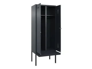 locker met bank,voor scheiding van kleding,HxBxD 2120x800x815mm,2vak - 1
