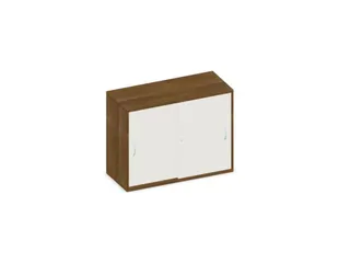 schuifdeurkast,HxBxD 770x1000x430mm,decor romp noten,decor front wit - 1