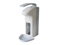 Zeep- & Desinfectiemiddeldispenser Kunststof wit 500 Ml + Opvangschaal