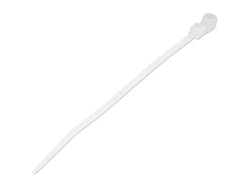 10cm Kabelbinders met montagegat 2mm wit 100 stuks