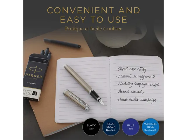 Inktpatroon Parker Quink zwart blister à 10 stuks